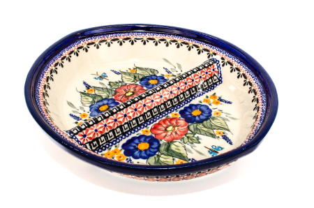 Platou ceramica Poppy Fountain, smaltuit, pictat manual, 26,0 x 22,9 cm [0]