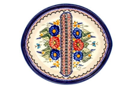 Platou ceramica Poppy Fountain, smaltuit, pictat manual, 26,0 x 22,9 cm [4]