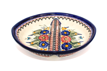 Platou ceramica Poppy Fountain, smaltuit, pictat manual, 26,0 x 22,9 cm [1]