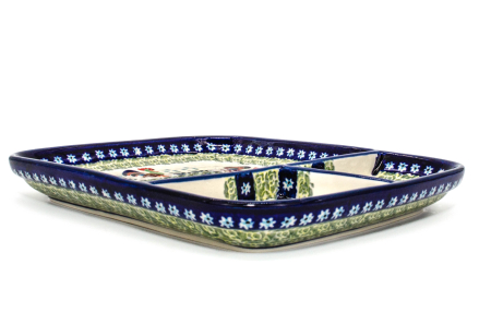 Platou ceramica Vintage Rooster, smaltuit, pictat manual, 25,0 x 21,0cm [2]