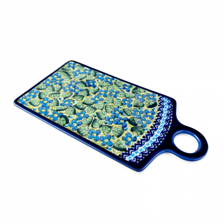 Platou dreptunghiular pentru branzeturi Blossom, ceramica smaltuita, pictat manual, 14,3 x 28,5 cm [1]