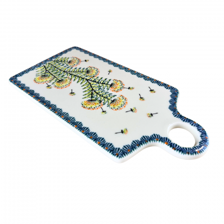 Platou dreptunghiular pentru branzeturi Floral Field , ceramica smaltuita, pictat manual, 14,3 x 28,5 cm [0]