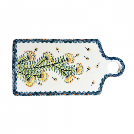 Platou dreptunghiular pentru branzeturi Floral Field , ceramica smaltuita, pictat manual, 14,3 x 28,5 cm [2]