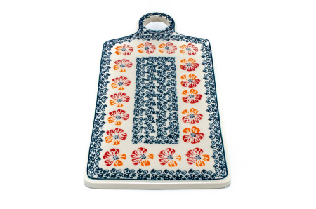 Platou dreptunghiular pentru branzeturi Poppy Rain, ceramica smaltuita, pictat manual,14,3 x 28,5 cm [1]