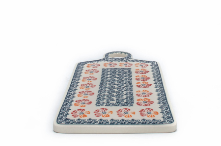 Platou dreptunghiular pentru branzeturi Poppy Rain, ceramica smaltuita, pictat manual,14,3 x 28,5 cm [2]