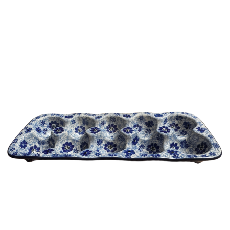 Platou dreptunghiular pentru oua Butterfly Dance, ceramica smaltuita, pictat manual [3]