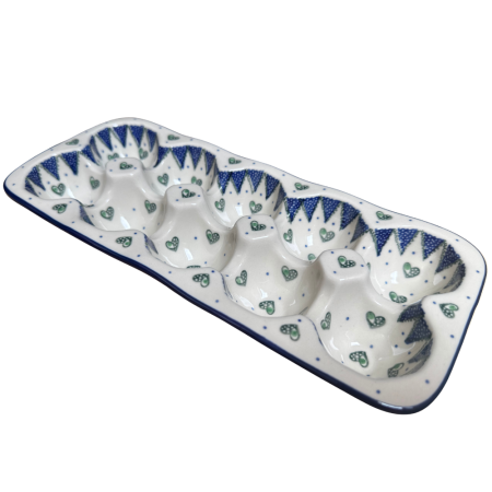 Noutăți. - Platou dreptunghiular pentru oua Wild Heart, ceramica smaltuita, pictat manual