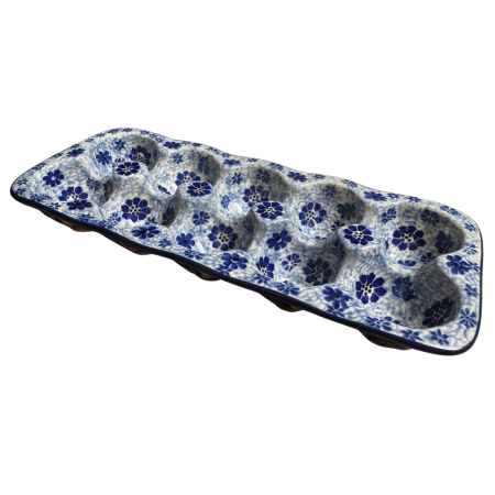 Platou dreptunghiular pentru oua Butterfly Dance, ceramica smaltuita, pictat manual [4]