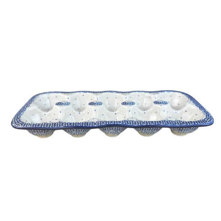 Platou dreptunghiular pentru oua Morning Glory, ceramica smaltuita, pictat manual [4]