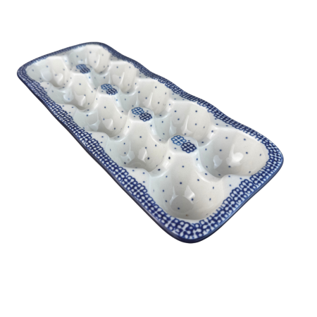 Paște - Platou dreptunghiular pentru oua Morning Glory, ceramica smaltuita, pictat manual