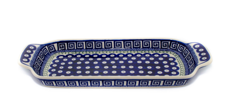 Platou dreptunghiular pentru servire Infinity, ceramica smaltuita, pictat manual, 14,8 x 33,4 cm [1]