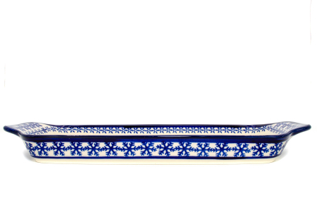 Platou dreptunghiular pentru servire Mistletoe, ceramica smaltuita, pictat manual, 14,8 x 33,4 cm [5]