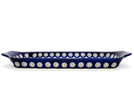 Platou dreptunghiular pentru servire Reindeer, ceramica smaltuita, pictat manual, 14,8 x 33,4 cm [3]