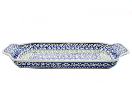 Platou dreptunghiular pentru servire Sweet Dreams, ceramica smaltuita, pictat manual, 14,8 x 33,4 cm [1]