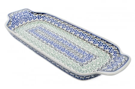 Platou dreptunghiular pentru servire Sweet Dreams, ceramica smaltuita, pictat manual, 14,8 x 33,4 cm [2]