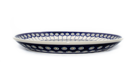 Platou/farfurie suport pentru tort Peacock Eyes, ceramica smaltuita, pictata manual, 33,0 cm [1]