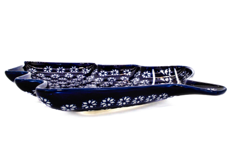 Platou in forma de brad Christmas Night, ceramica smaltuita, pictata manual, 31,50 x 27,8 cm [2]