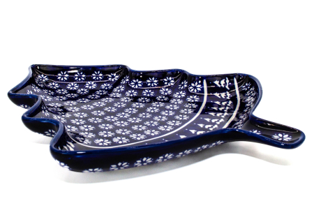 Platou in forma de brad Christmas Night, ceramica smaltuita, pictata manual, 31,50 x 27,8 cm [1]