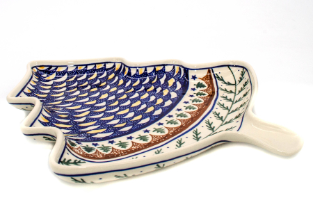 Platou in forma de brad Festiv Season, ceramica smaltuita, pictata manual, 31,50 x 27,8 cm [1]