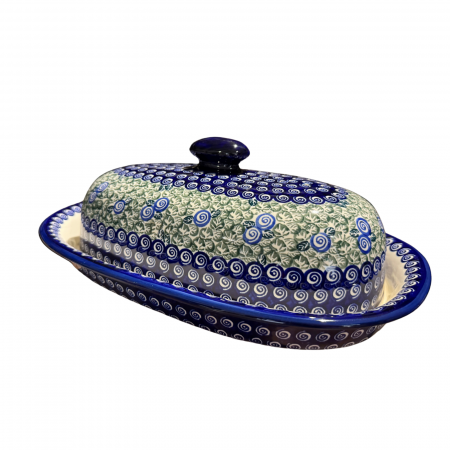 Platou oval cu capac pentru servire Garden Spirals, ceramica smaltuita, pictat manual, 13,5 x 39,5 cm [8]