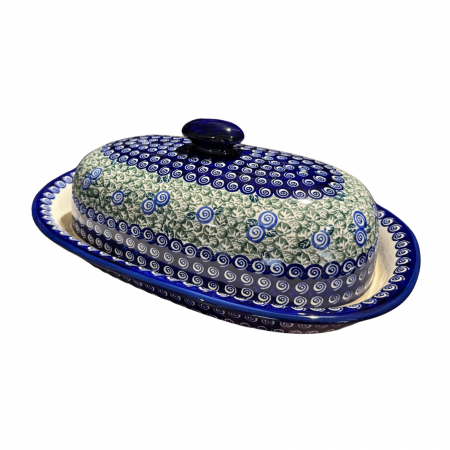 Platou oval cu capac pentru servire Garden Spirals, ceramica smaltuita, pictat manual, 13,5 x 39,5 cm [6]