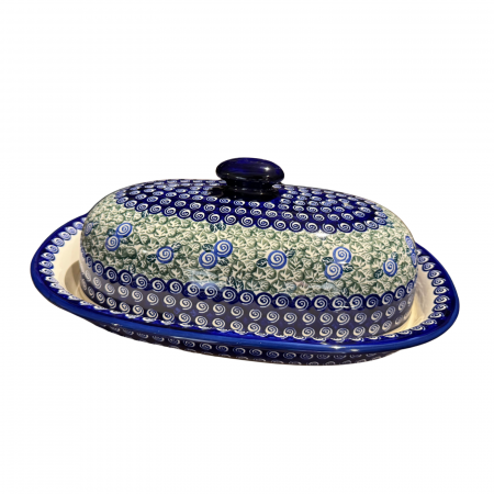 Platou oval cu capac pentru servire Garden Spirals, ceramica smaltuita, pictat manual, 13,5 x 39,5 cm [4]