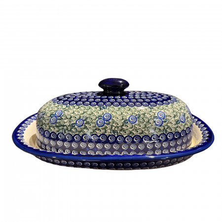 Platou oval cu capac pentru servire Garden Spirals, ceramica smaltuita, pictat manual, 13,5 x 39,5 cm [7]