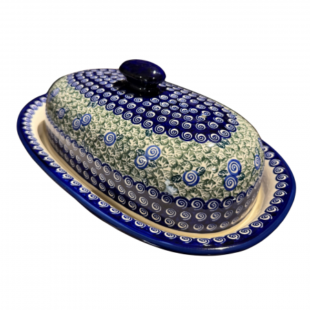 Platou oval cu capac pentru servire Garden Spirals, ceramica smaltuita, pictat manual, 13,5 x 39,5 cm [5]