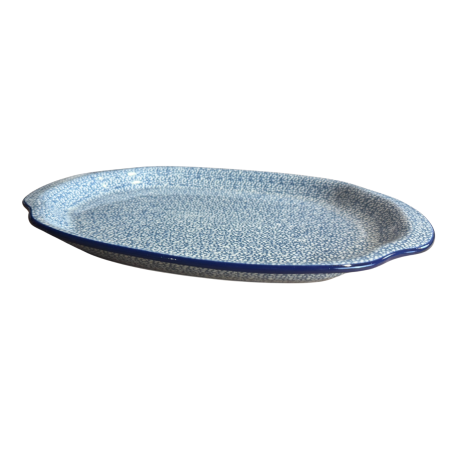 Platou oval, lung, cu manere pentru servire Blue Sea, ceramica smaltuita, pictat manual, 27,0 x 39,0 cm [3]
