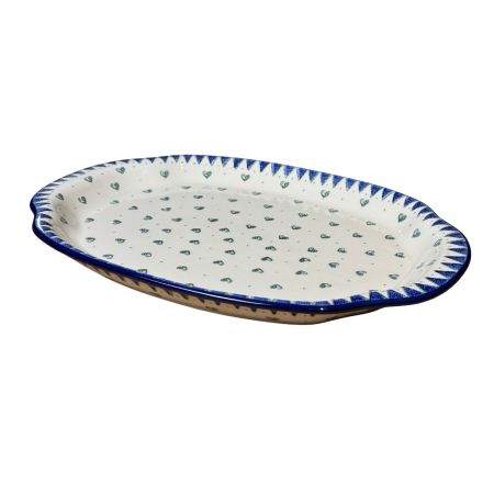 Platou oval lung cu manere, pentru servire Wild Hearts, ceramica smaltuita, pictat manual, 27,0 x 39,0 cm [3]