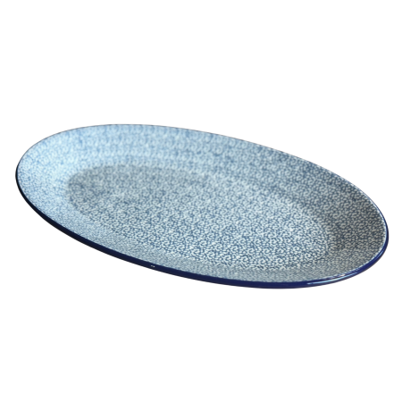 Platou oval, lung, pentru servire Blue Sea, ceramica smaltuita, pictat manual, 22,0 x 37,5 cm [2]