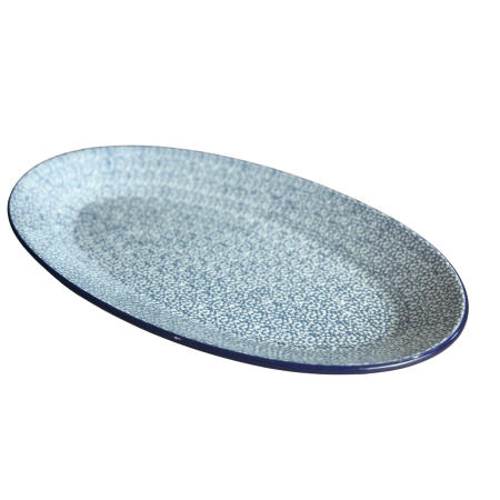 Platou oval, lung, pentru servire Blue Sea, ceramica smaltuita, pictat manual, 22,0 x 37,5 cm [1]