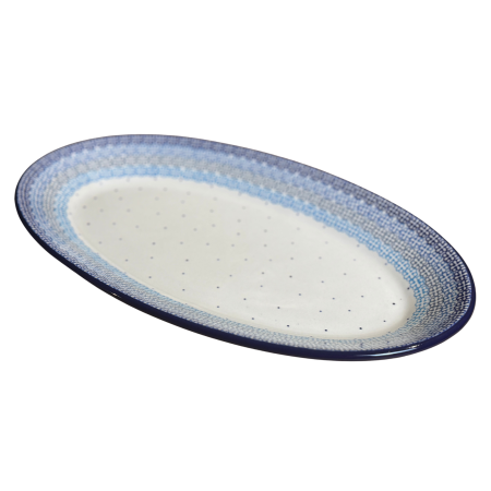 Colectia Morning Glory - Platou oval, lung, pentru servire Morning Glory, ceramica smaltuita, pictat manual, 22,0 x 37,5 cm