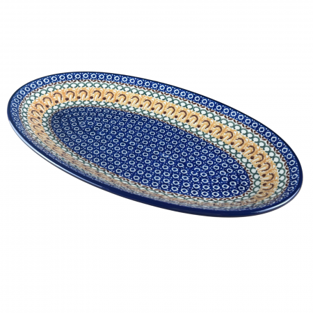 Noutăți. - Platou oval, lung, pentru servire Morning Sunrise, ceramica smaltuita, pictat manual, 22,0 x 37,5 cm