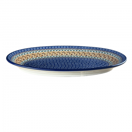 Platou oval, lung, pentru servire Morning Sunrise, ceramica smaltuita, pictat manual, 22,0 x 37,5 cm [3]