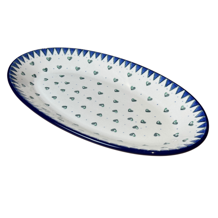 Colectia Wild Hearts - Platou oval, lung, pentru servire Wild Hearts, ceramica smaltuita, pictat manual, 22,0 x 37,5 cm