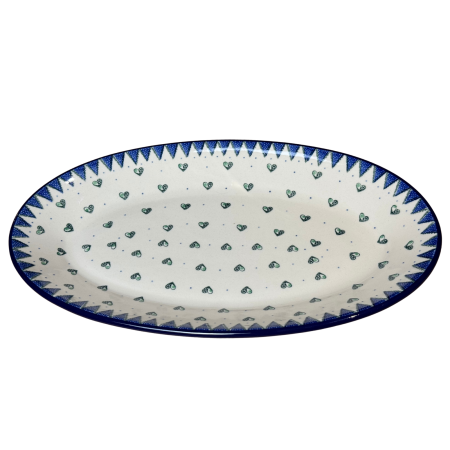 Platou oval, lung, pentru servire Wild Hearts, ceramica smaltuita, pictat manual, 22,0 x 37,5 cm [1]