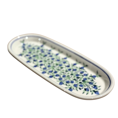 Platou oval pentru servire Berries ceramica smaltuita, pictat manual, 11,1 x 28,3 cm [1]