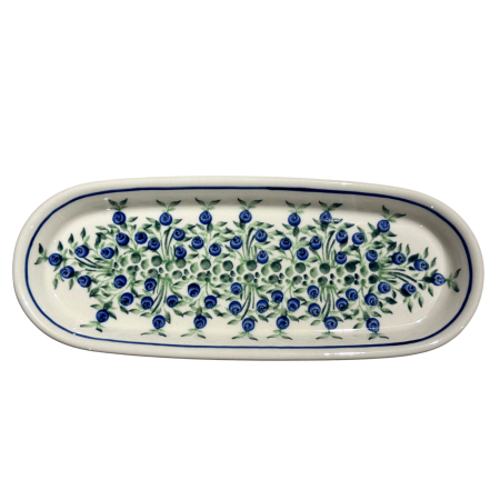 Platou oval pentru servire Berries ceramica smaltuita, pictat manual, 11,1 x 28,3 cm [4]