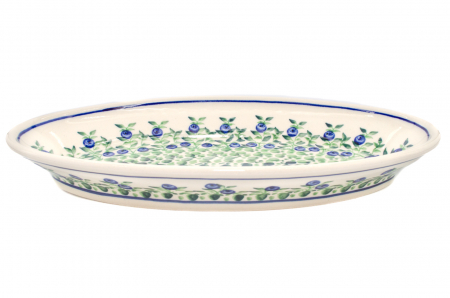 Platou oval pentru servire Berries, ceramica smaltuita, pictat manual, 15,7 x 27,0 cm [1]