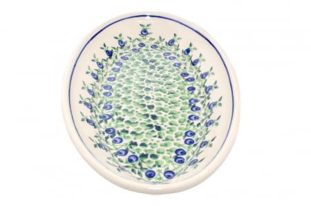 Platou oval pentru servire Berries, ceramica smaltuita, pictat manual, 15,7 x 27,0 cm [4]