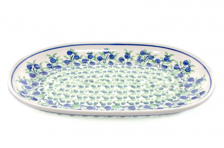 Platou oval pentru servire Berries, ceramica smaltuita, pictat manual, 16,8 x 27,3 cm [4]