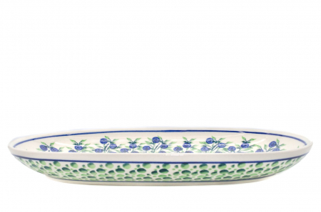 Platou oval pentru servire Berries, ceramica smaltuita, pictat manual, 16,8 x 27,3 cm [2]