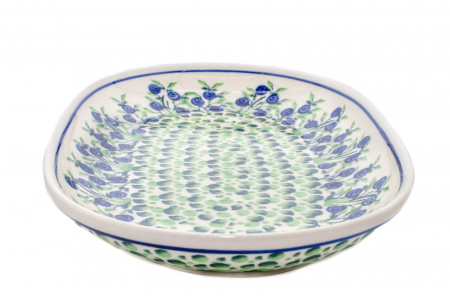 Platou oval pentru servire Berries, ceramica smaltuita, pictat manual, 16,8 x 27,3 cm [3]