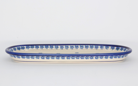 Platou oval pentru servire Blue Dream, ceramica smaltuita, pictat manual, 11,1 x 28,3 cm [3]