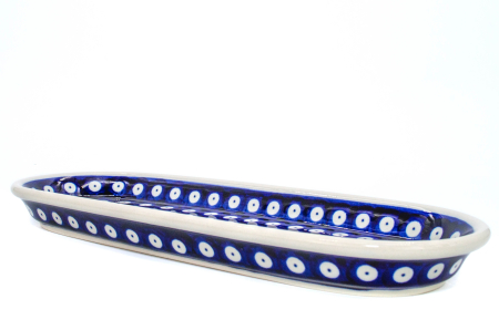 Platou oval pentru servire Blue Eyes, ceramica smaltuita, pictat manual, 11,1 x 28,3 cm [3]