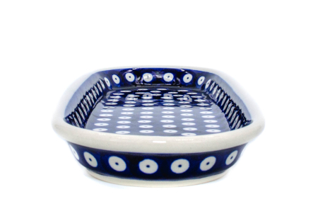 Platou oval pentru servire Blue Eyes, ceramica smaltuita, pictat manual, 11,1 x 28,3 cm [1]