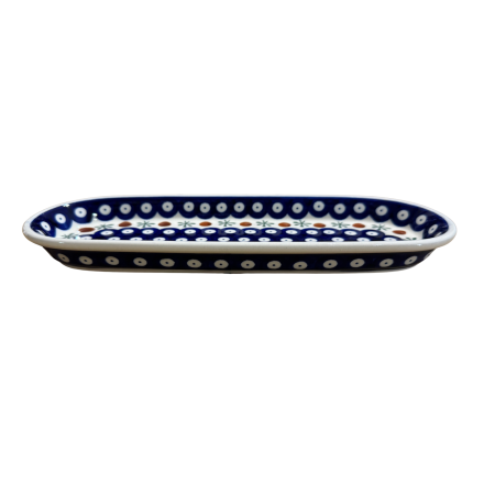 Platou oval pentru servire Blue Eyes Festive, ceramica smaltuita, pictat manual, 11,1 x 28,3 cm [6]