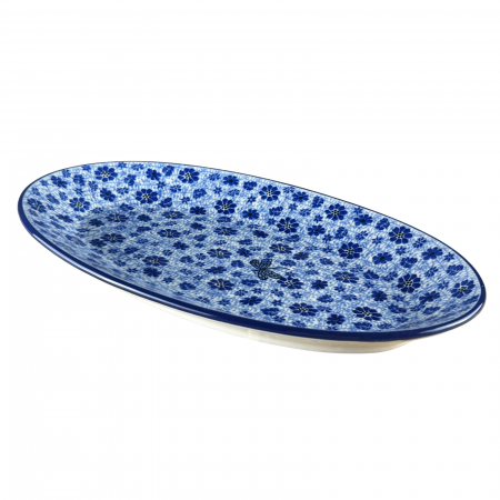 Platou oval, lung, pentru servire Butterfly Dance, ceramica smaltuita, pictat manual, 22,0 x 37,5 cm [7]