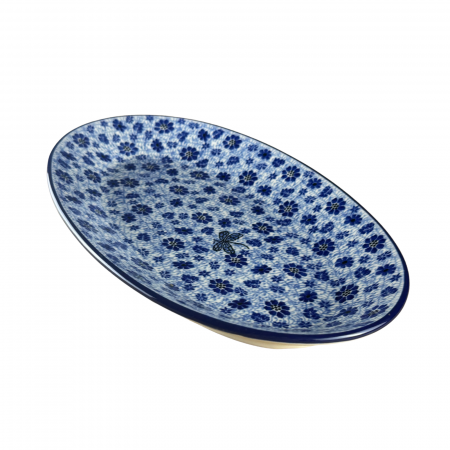 Platou oval, lung, pentru servire Butterfly Dance, ceramica smaltuita, pictat manual, 22,0 x 37,5 cm [1]